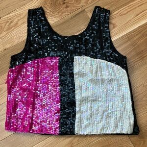Vibrant vintage NWT Sequin Block Tank Top medium